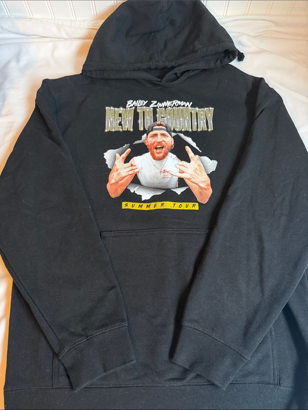 Bailey Zimmerman Black 'New to Country' Graphic Zip-Up Hoodie - Unbranded